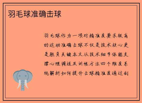 羽毛球准确击球