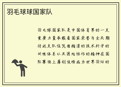 羽毛球球国家队